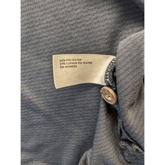 Duluth Trading Navy Blue & Black Stripe Stretch Standard Fit Polo Shirt XL - Picture 4 of 6